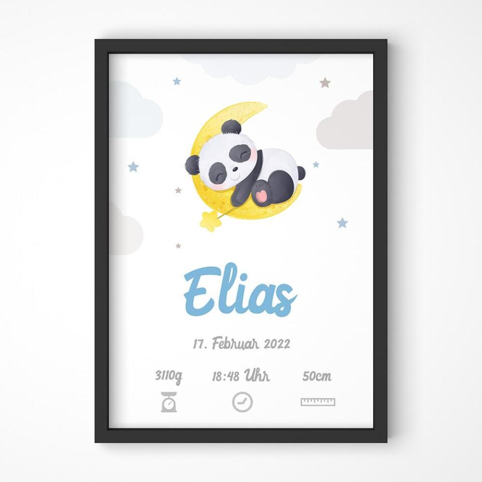 Poster ohne Rahmen mit personalisierten Poster für Babyzimmer, Geburtsbild mit Namen und Datum