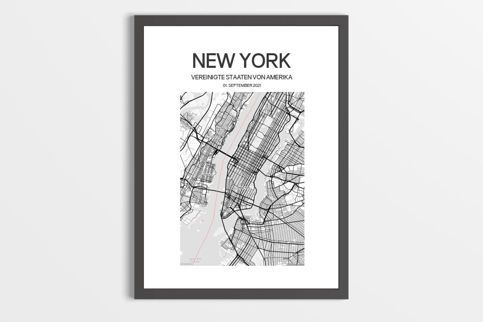Personalisierter Stadtplan als Poster • Stadtname & Wunschtext mit Datum • Geschenk zur Hochzeit, Jahrestag oder als Erinnerung an einen Ort