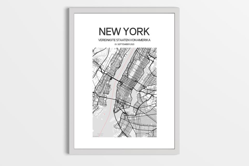 Personalisierter Stadtplan als Poster • Stadtname & Wunschtext mit Datum • Geschenk zur Hochzeit, Jahrestag oder als Erinnerung an einen Ort