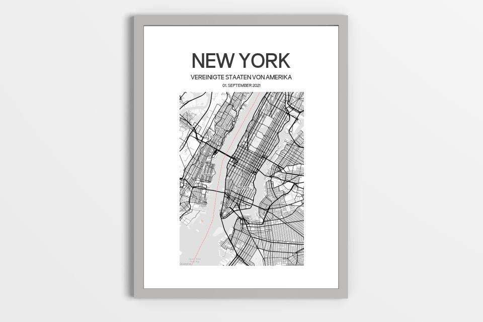 Personalisierter Stadtplan als Poster • Stadtname & Wunschtext mit Datum • Geschenk zur Hochzeit, Jahrestag oder als Erinnerung an einen Ort