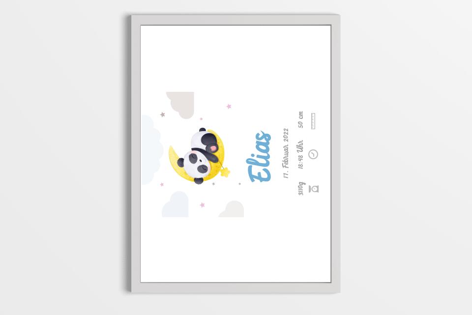 Personalisiertes Geburtsbild mit Tiermotiv • Baby Poster mit Namen & Geburtsdaten • Geschenk zur Geburt oder Taufe