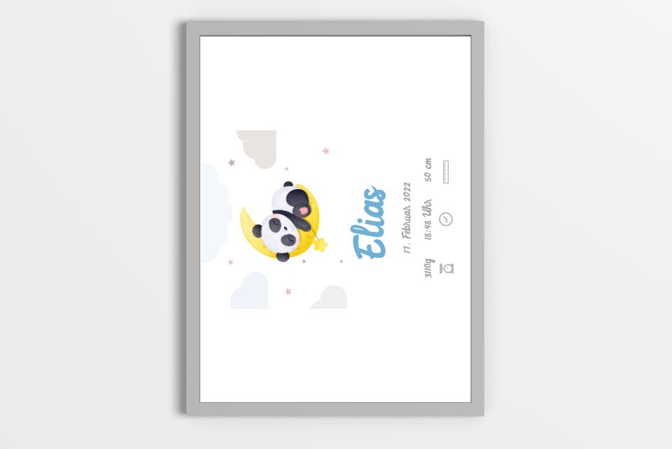 Personalisiertes Geburtsbild mit Tiermotiv • Baby Poster mit Namen & Geburtsdaten • Geschenk zur Geburt oder Taufe