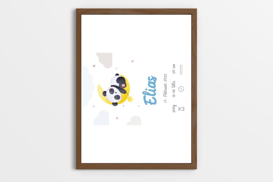 Personalisiertes Geburtsbild mit Tiermotiv • Baby Poster mit Namen & Geburtsdaten • Geschenk zur Geburt oder Taufe