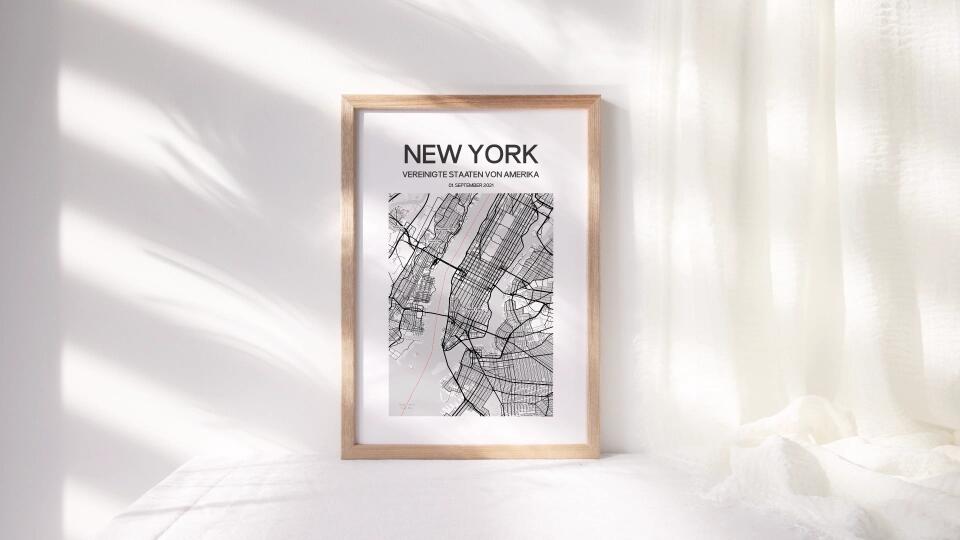 Personalisierter Stadtplan als Poster • Stadtname & Wunschtext mit Datum • Geschenk zur Hochzeit, Jahrestag oder als Erinnerung an einen Ort