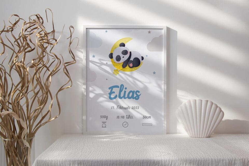 Personalisiertes Geburtsbild mit Tiermotiv • Baby Poster mit Namen & Geburtsdaten • Geschenk zur Geburt oder Taufe