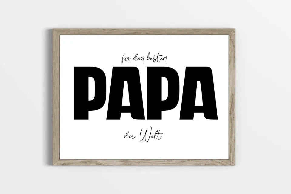 Fotogeschenk Papa personalisiert • Wandbild "Für den besten Papa der Welt" • Fotocollage mit eigenen Bildern • Geschenkidee