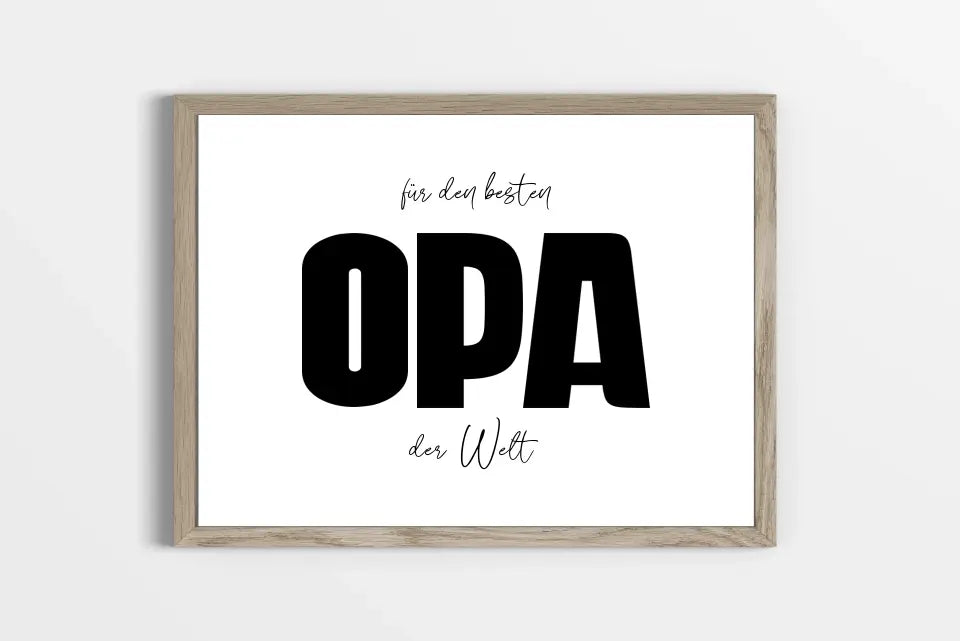 Fotogeschenk Opa personalisiert • Wandbild "Für den besten Opa der Welt" • Fotocollage mit eigenen Bildern • Geschenkidee