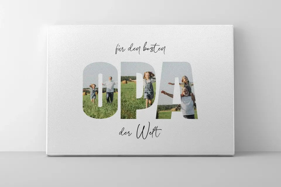 Fotogeschenk Opa personalisiert • Wandbild "Für den besten Opa der Welt" • Fotocollage mit eigenen Bildern • Geschenkidee