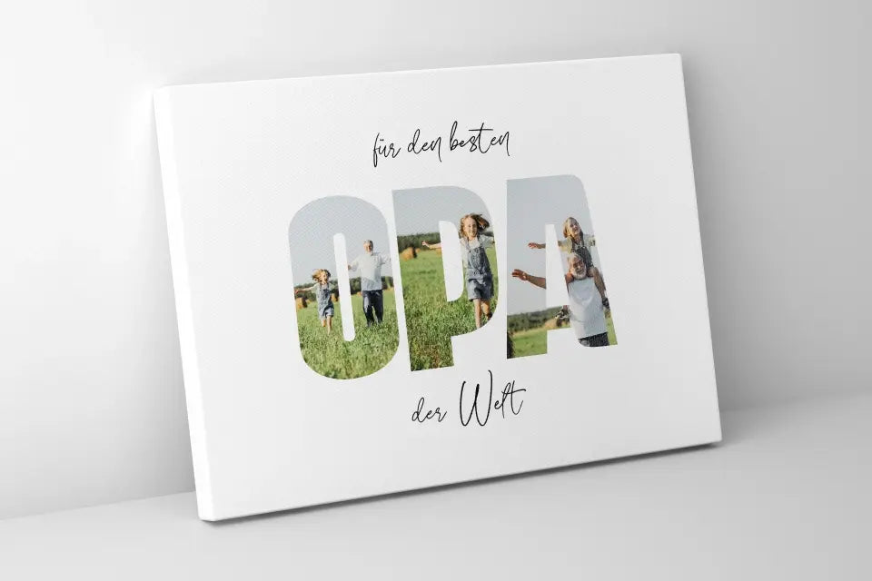 Fotogeschenk Opa personalisiert • Wandbild "Für den besten Opa der Welt" • Fotocollage mit eigenen Bildern • Geschenkidee