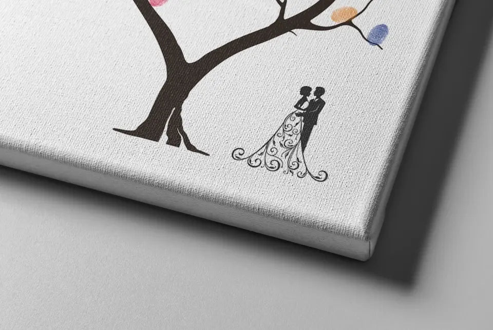 Fingerabdruck Herzbaum Hochzeit • Personalisiertes Gästebuch Poster mit Namen & Datum • Erinnerung an euren großen Tag