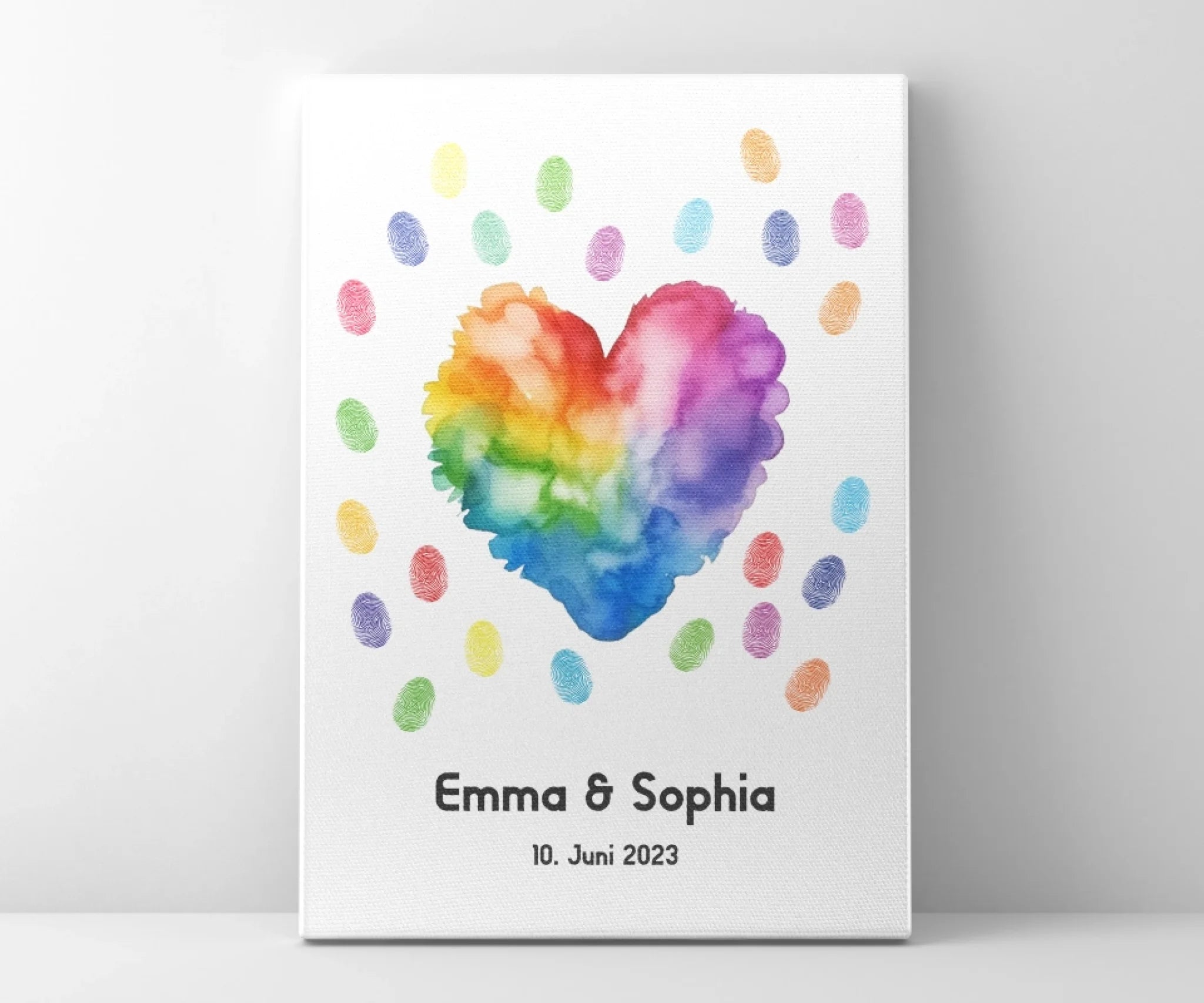 Fingerabdruck Gästebuch zur LGBTQ+ Hochzeit • Personalisiertes Gästebuch für gleichgeschlechtliches Paar • Liebe ist Liebe