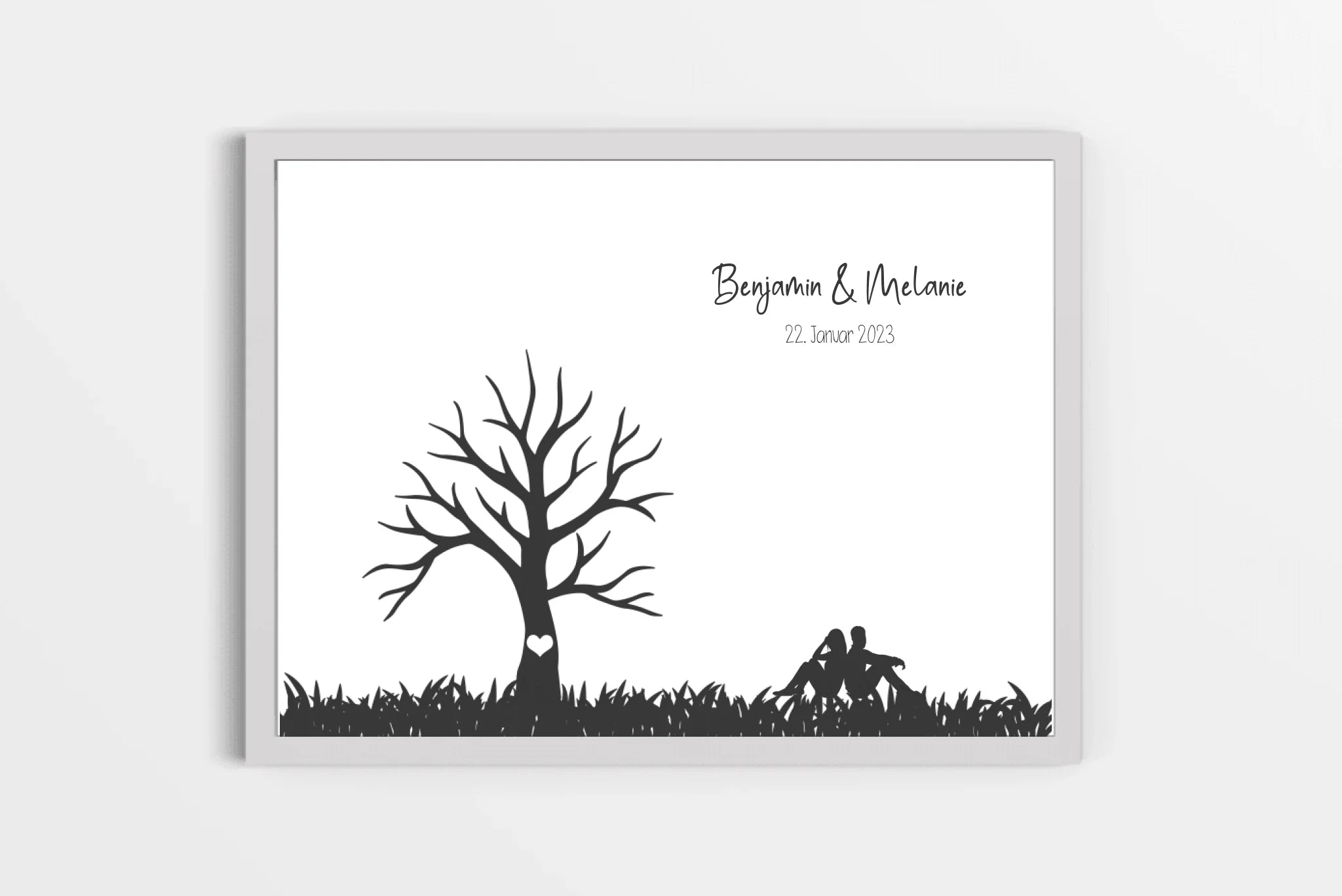 Personalisierter Fingerabdruck Baum • Hochzeitsgästebuch Poster mit Brautpaar • Geschenk & Erinnerung zur Hochzeit