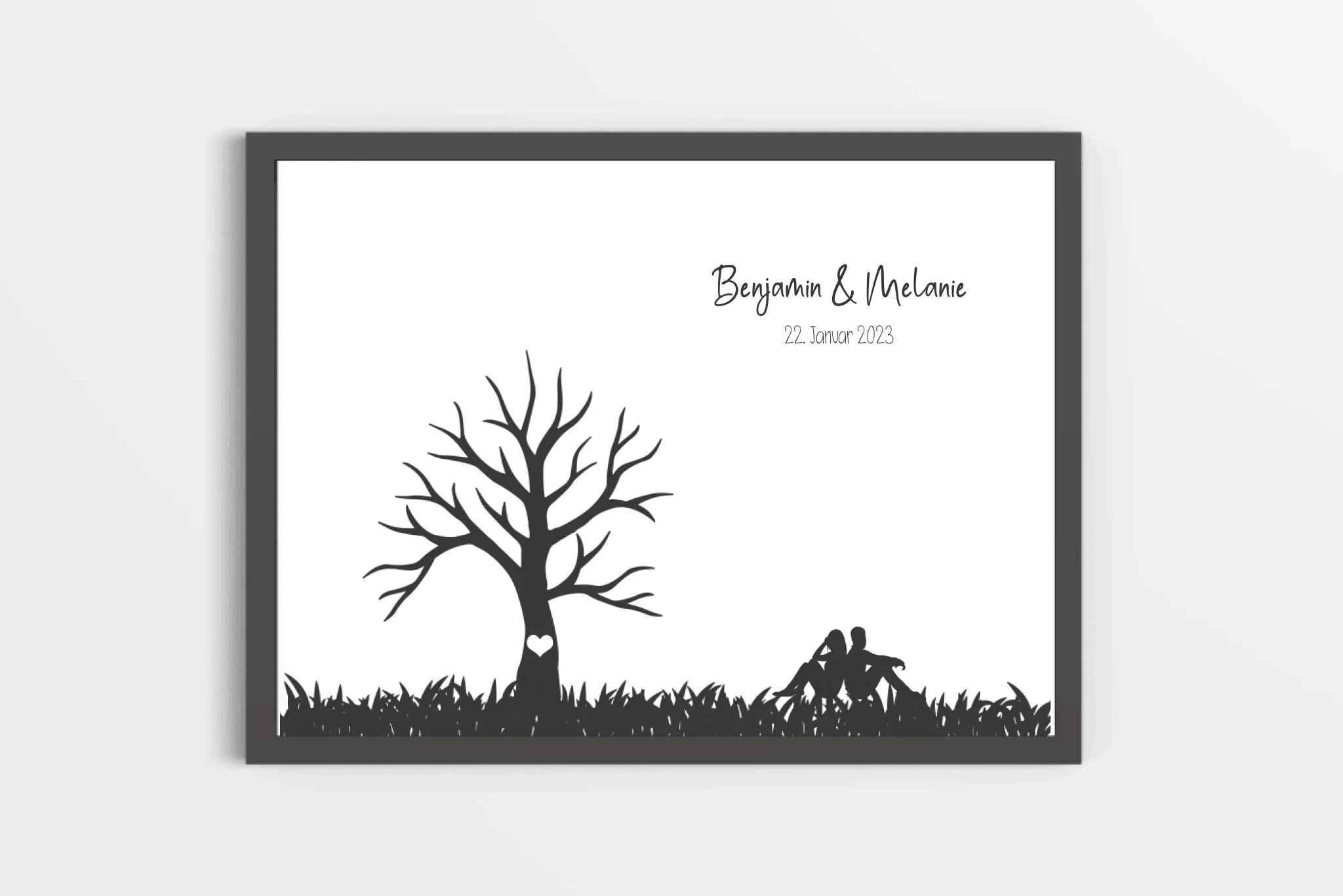 Personalisierter Fingerabdruck Baum • Hochzeitsgästebuch Poster mit Brautpaar • Geschenk & Erinnerung zur Hochzeit