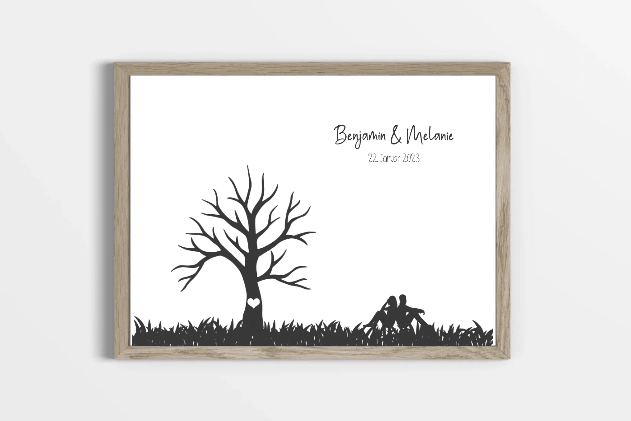 Personalisierter Fingerabdruck Baum • Hochzeitsgästebuch Poster mit Brautpaar • Geschenk & Erinnerung zur Hochzeit