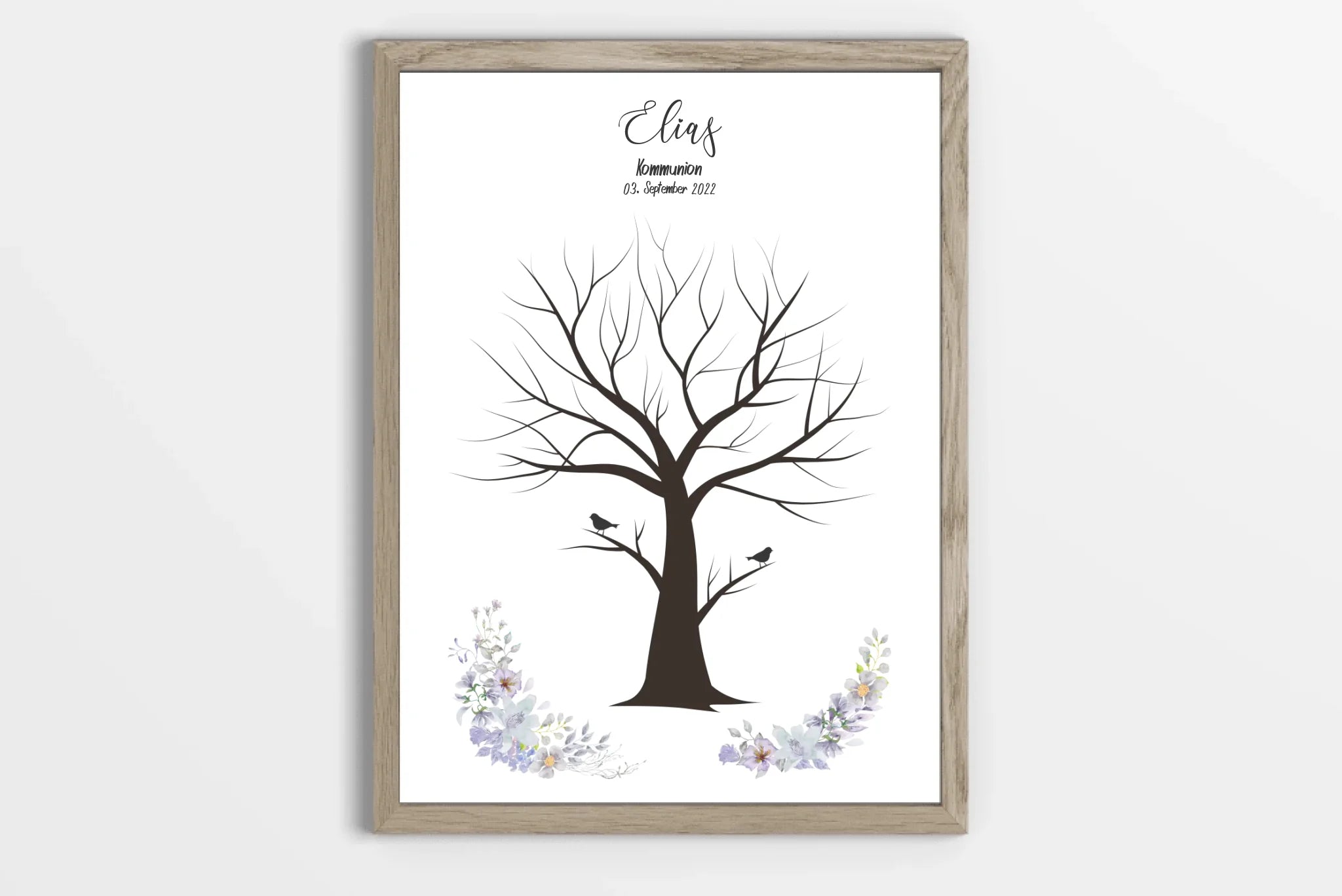 Fingerabdruck Herzbaum Gästebuch • Personalisiertes Poster zur Kommunion & Konfirmation • Liebevolle Erinnerung für Taufe und Familienfeiern