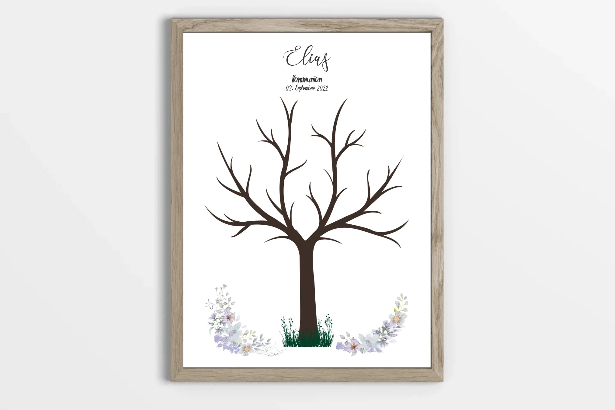 Fingerabdruck Baum Gästebuch zur Kommunion & Konfirmation • Personalisiertes Poster für Taufe • Erinnerung für Kinder und Familie