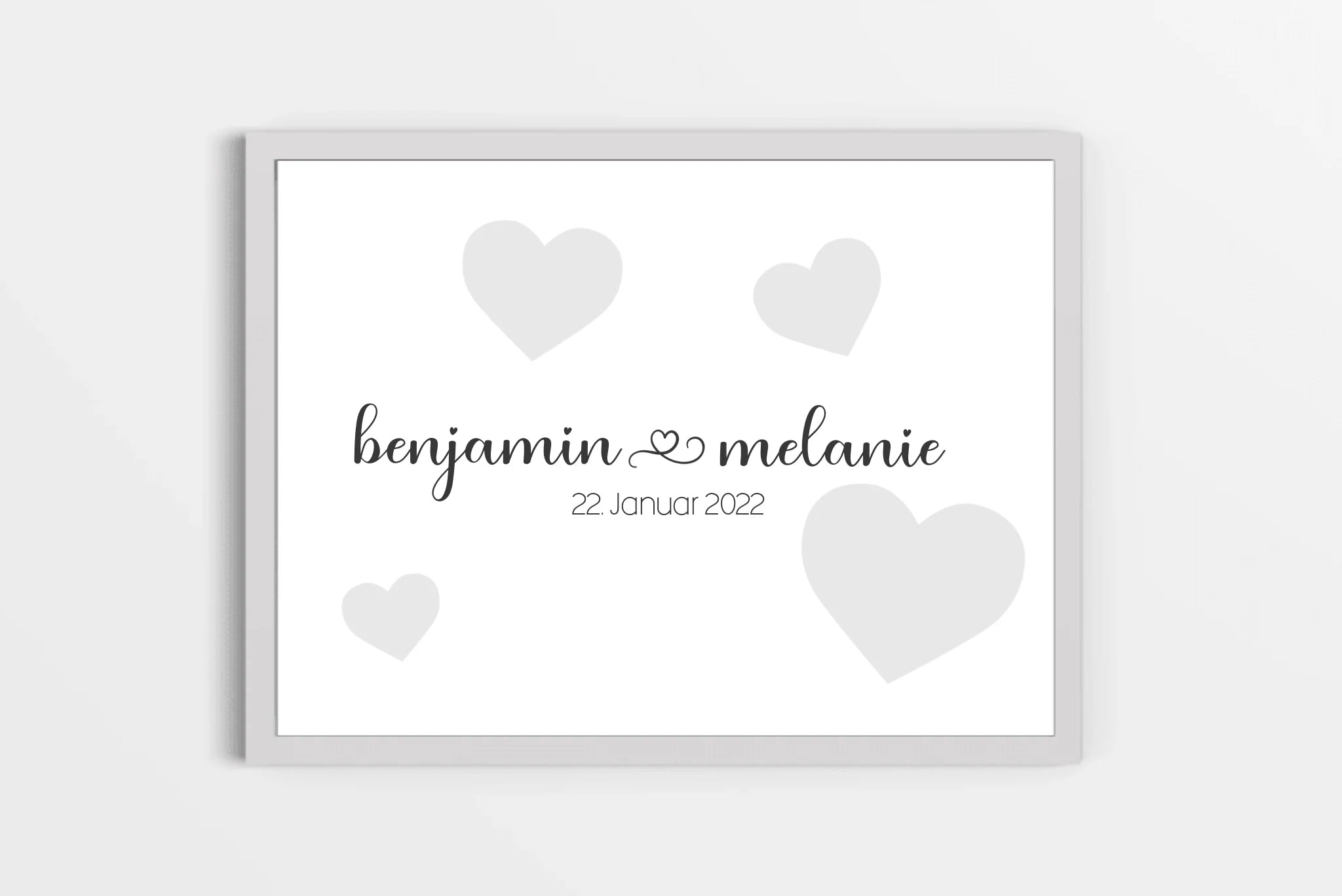 Personalisiertes Hochzeitsposter mit Namen und Datum • Modernes Erinnerungsbild zur Trauung • Geschenk für Brautpaar & Hochzeitsdeko