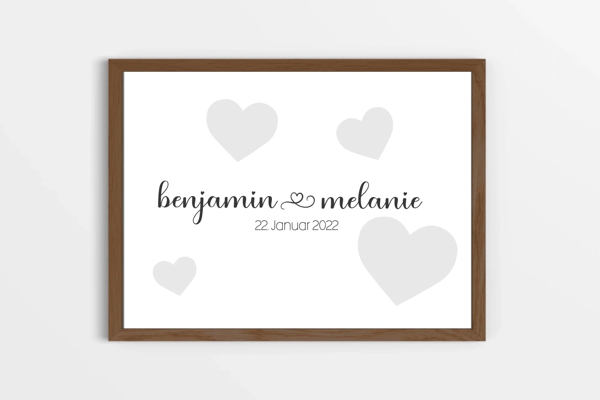 Personalisiertes Hochzeitsposter mit Namen und Datum • Modernes Erinnerungsbild zur Trauung • Geschenk für Brautpaar & Hochzeitsdeko