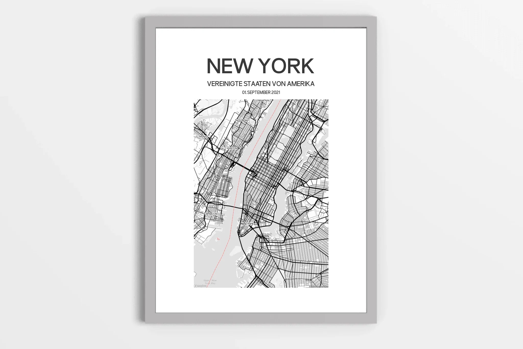 Personalisierter Stadtplan als Poster • Stadtname & Wunschtext mit Datum • Geschenk zur Hochzeit, Jahrestag oder als Erinnerung an einen Ort