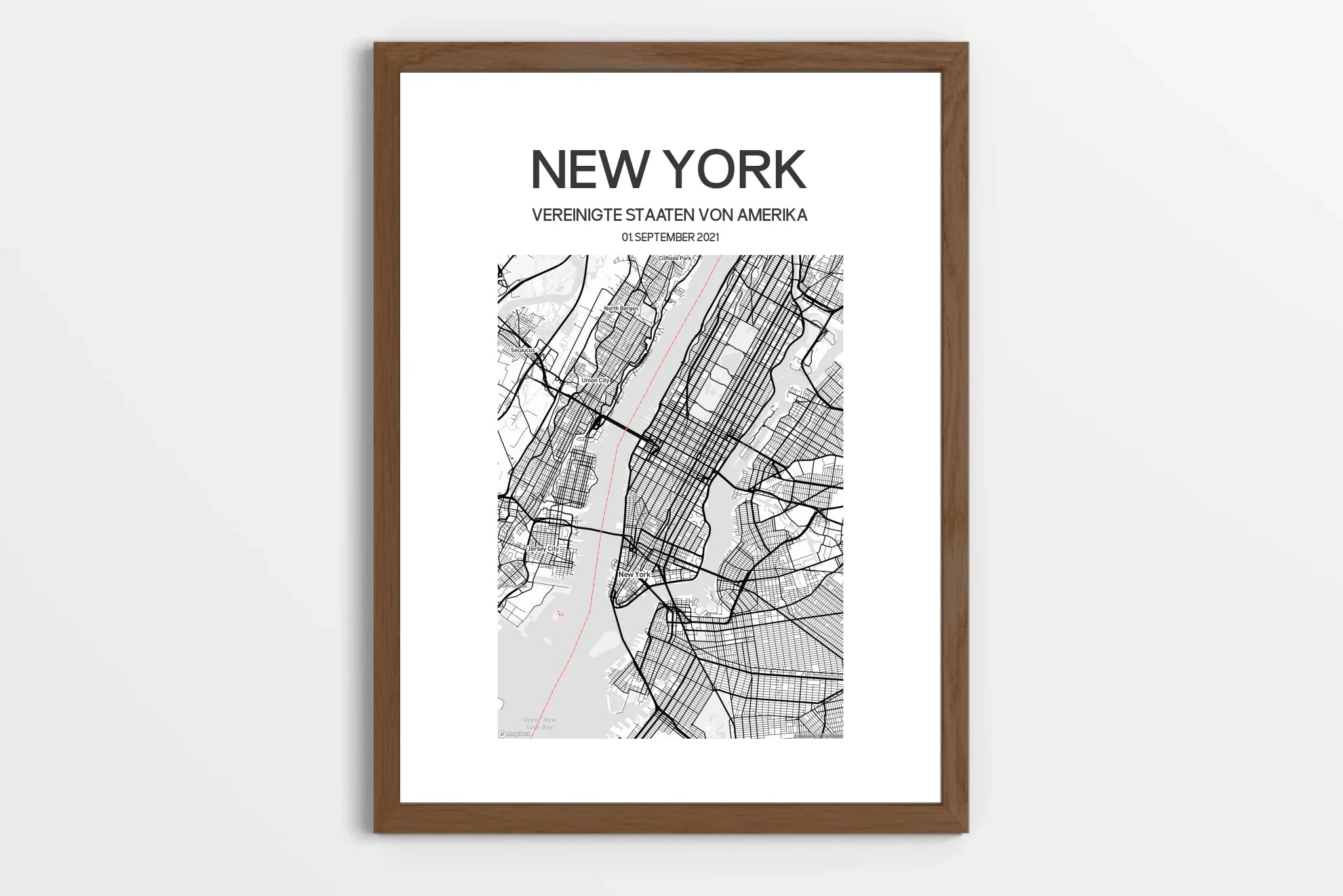 Personalisierter Stadtplan als Poster • Stadtname & Wunschtext mit Datum • Geschenk zur Hochzeit, Jahrestag oder als Erinnerung an einen Ort