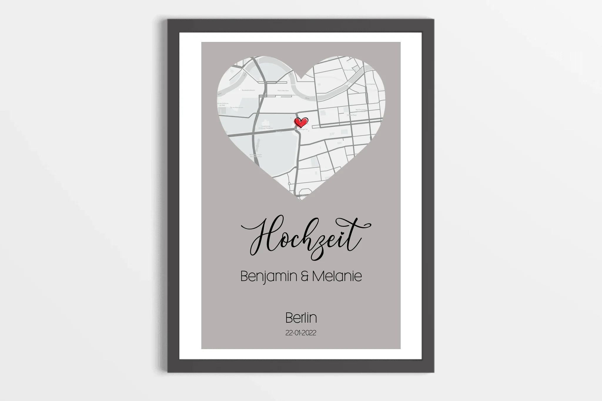 personalisiertes Karten Poster mit Herz