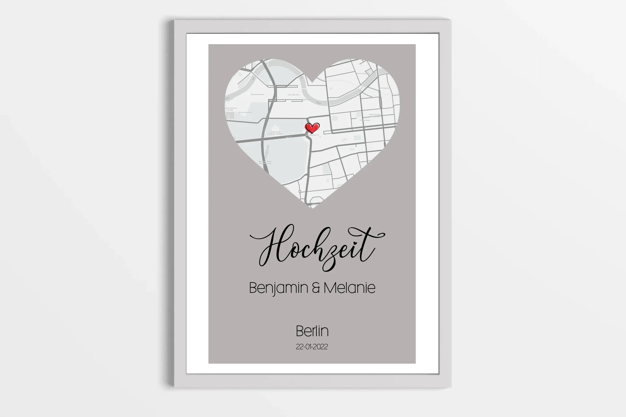 personalisiertes Karten Poster mit Herz