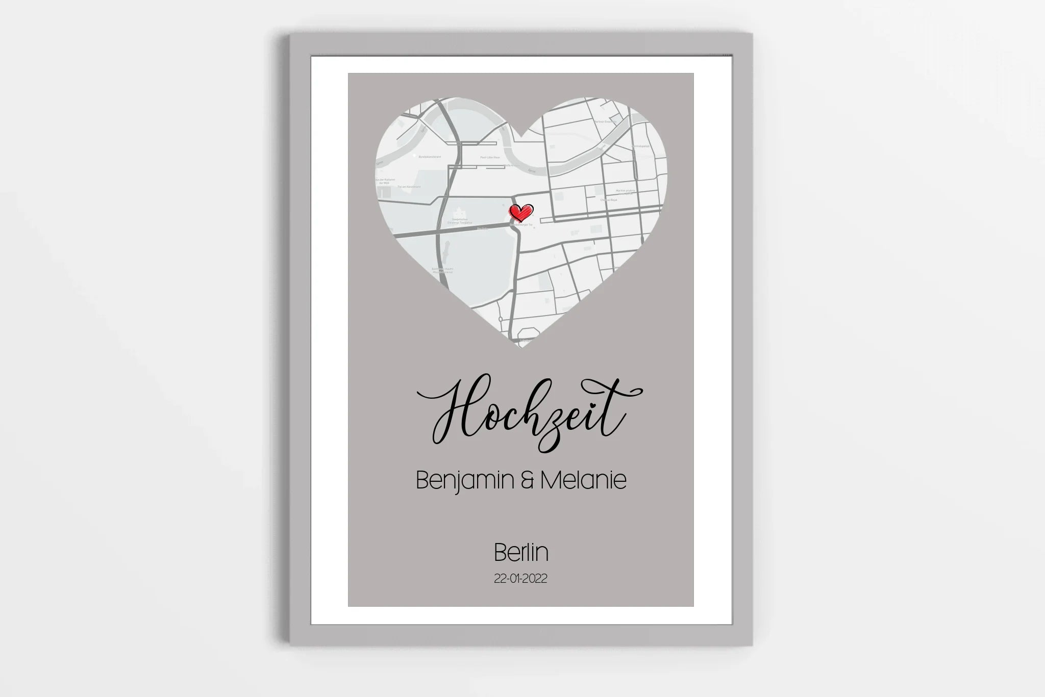 personalisiertes Karten Poster mit Herz