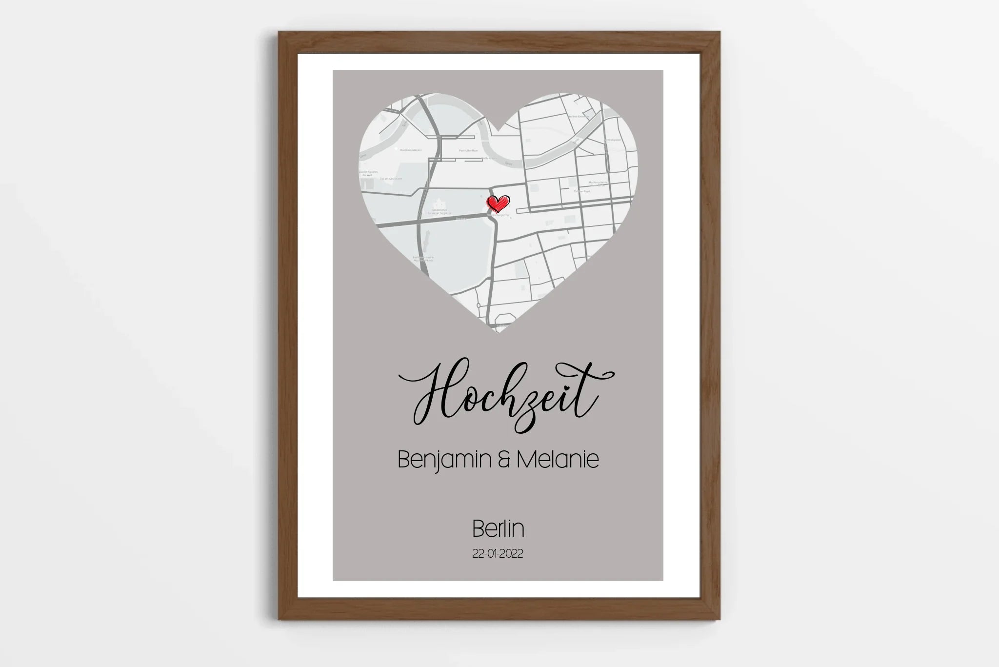 personalisiertes Karten Poster mit Herz