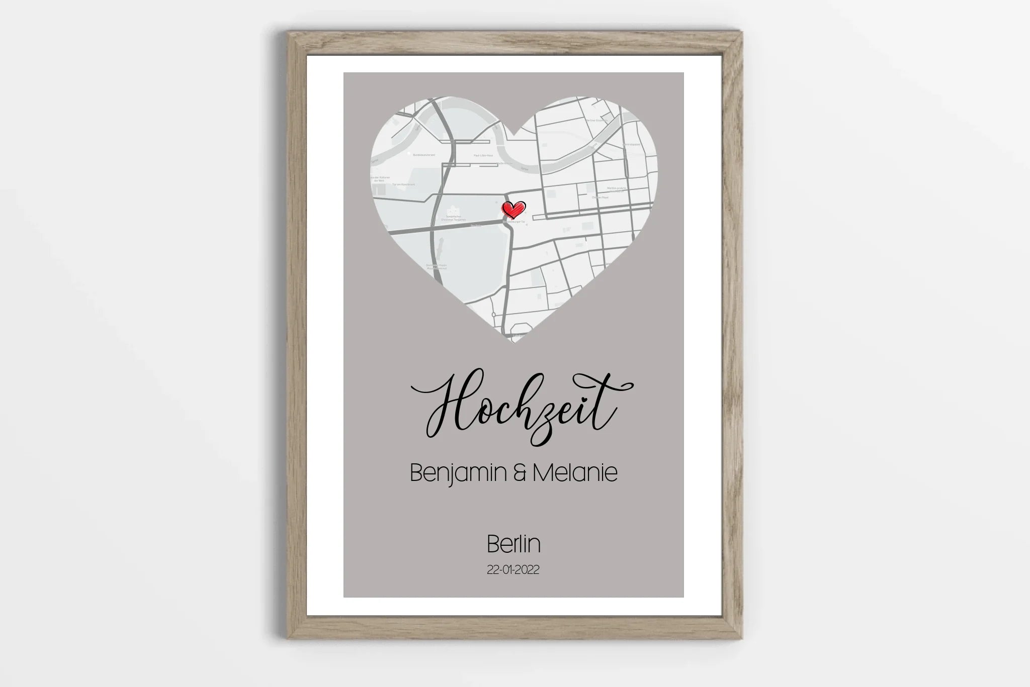 personalisiertes Karten Poster mit Herz