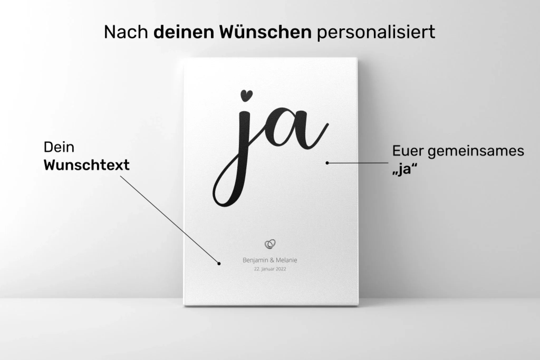 Produkt Hochzeit ja personalisiert