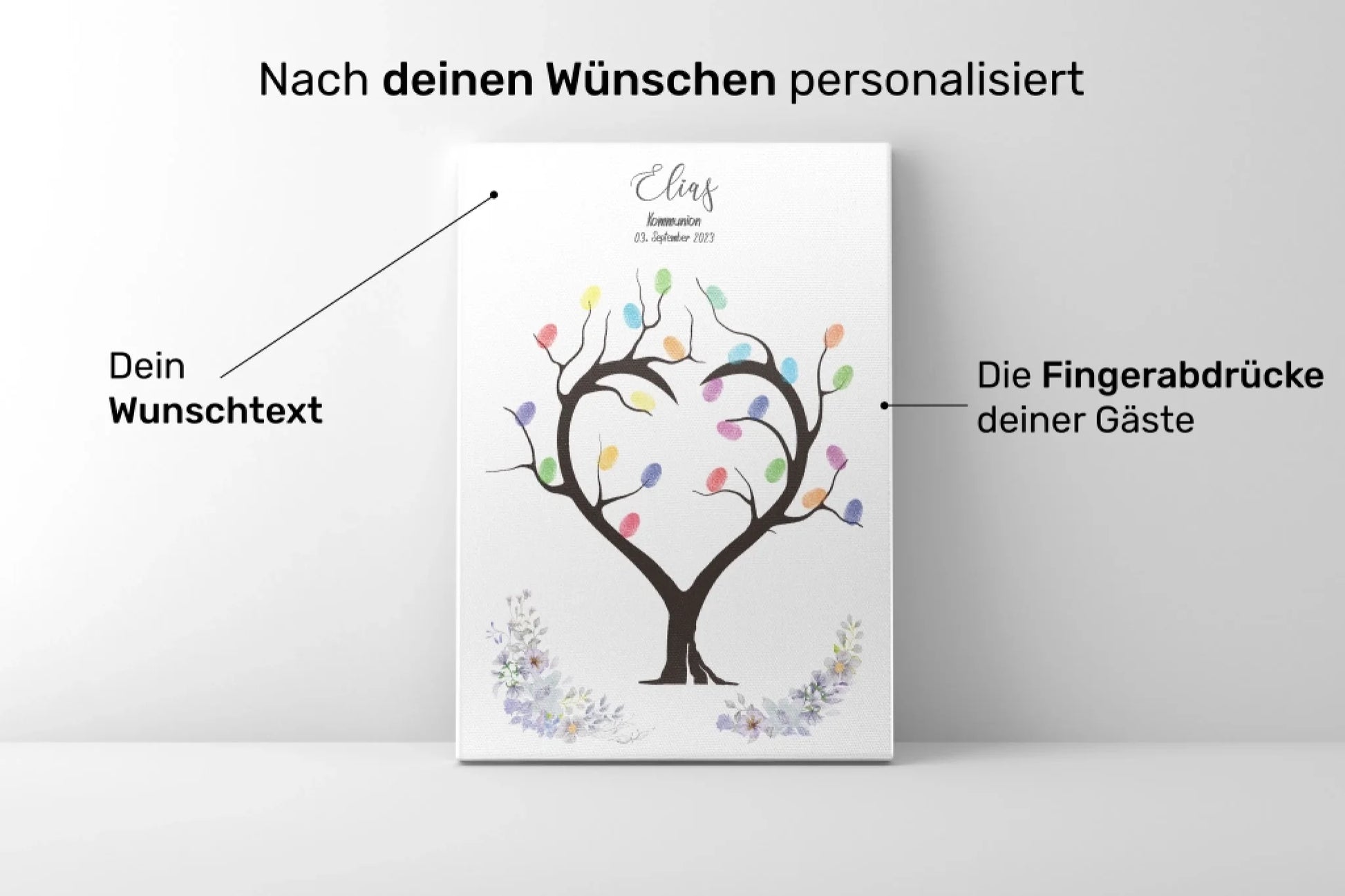 Produkt Kommunion Baum Herz personalisiert
