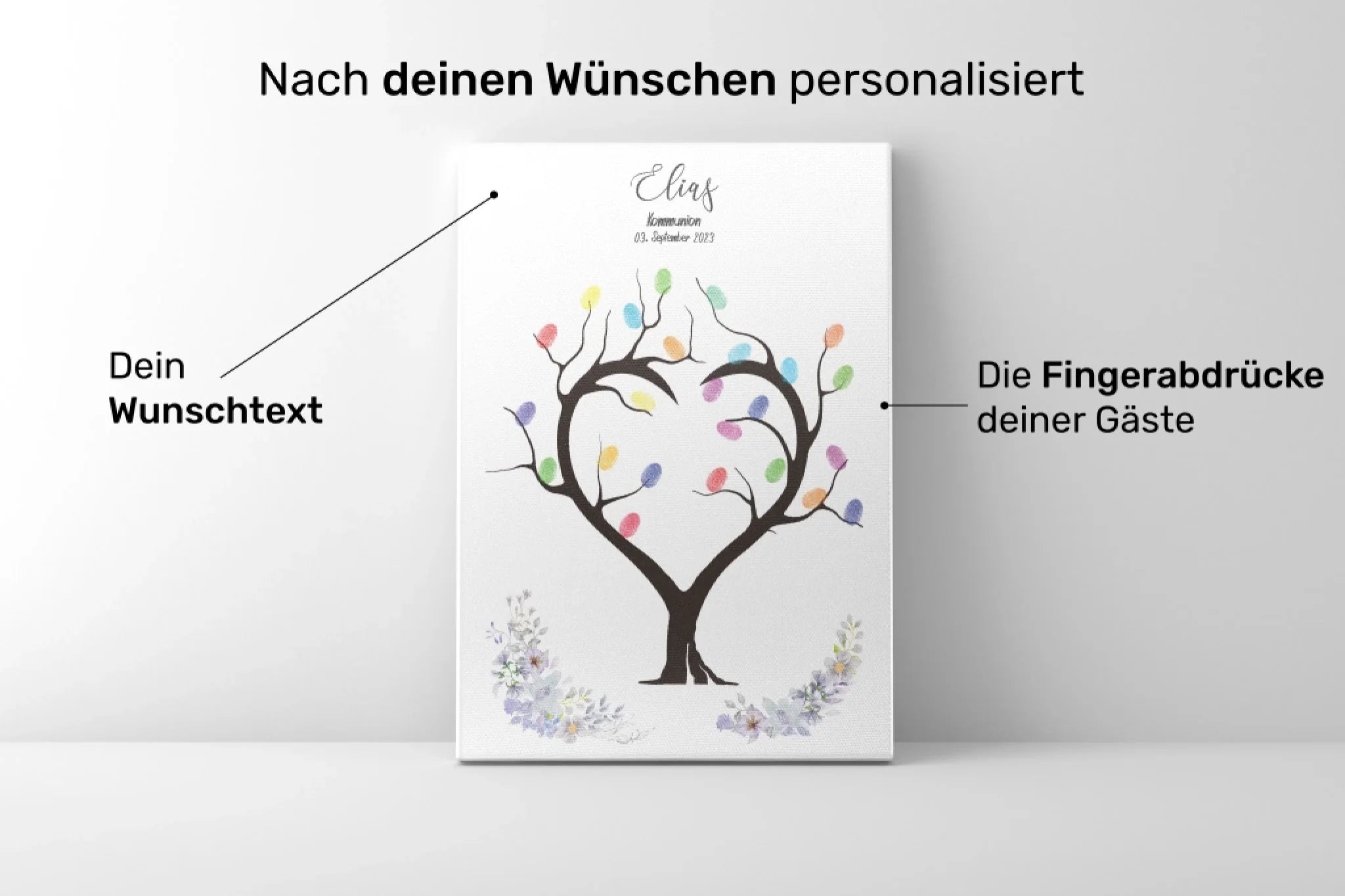 Produkt Kommunion Baum Herz personalisiert