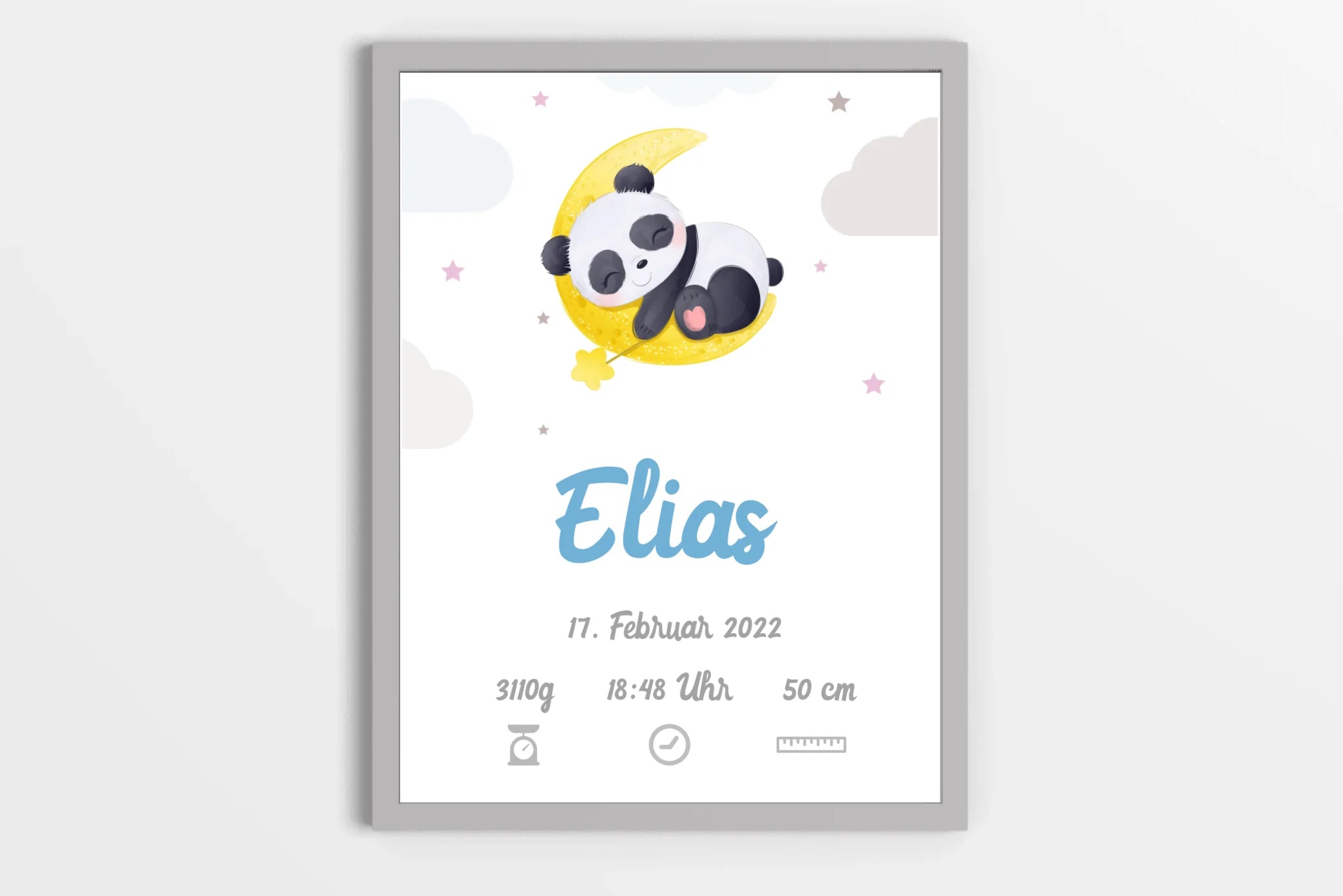 Personalisiertes Geburtsbild mit Tiermotiv • Baby Poster mit Namen & Geburtsdaten • Geschenk zur Geburt oder Taufe