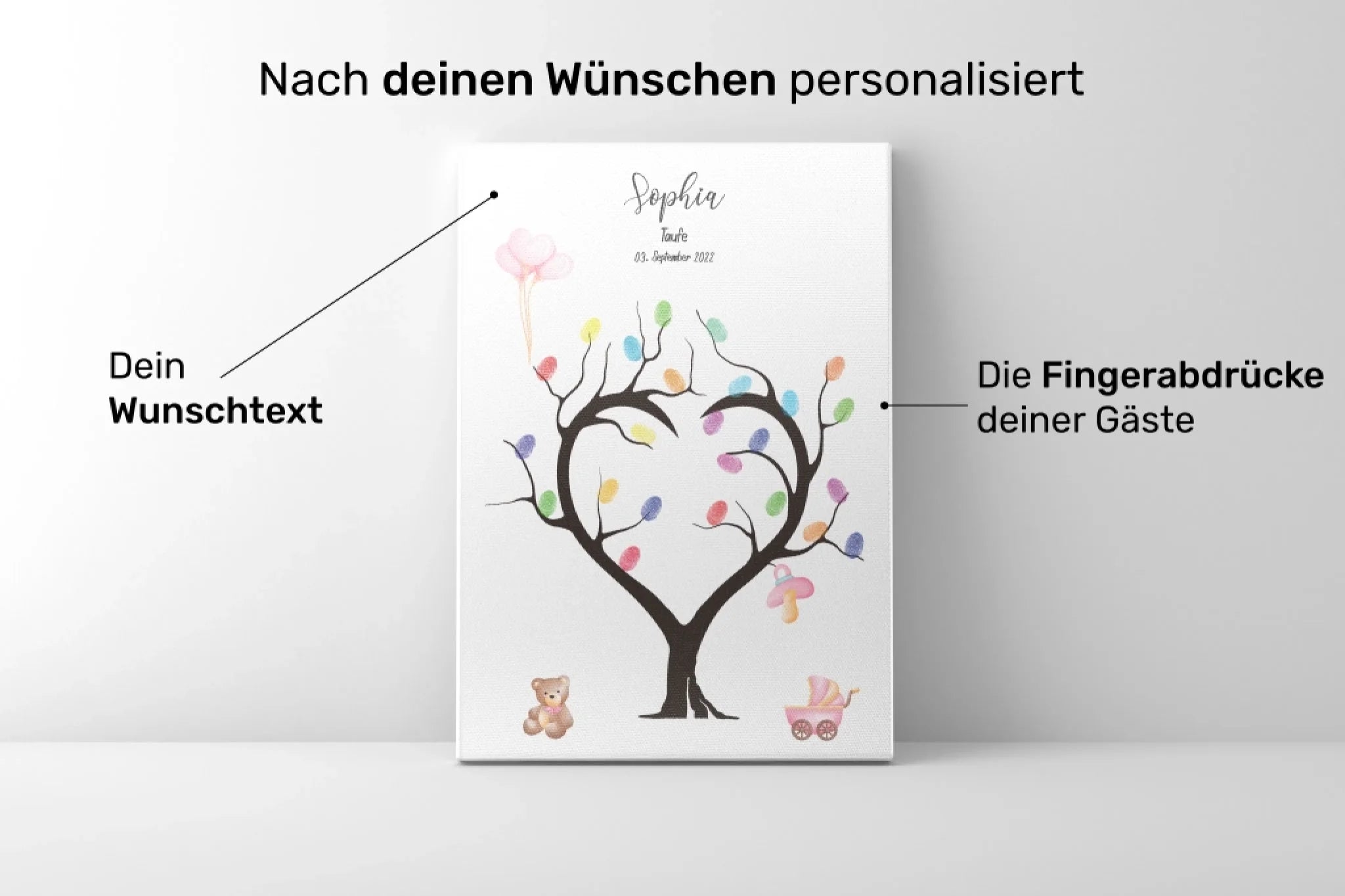 Produkt Taufe Baum Herz personalisiert