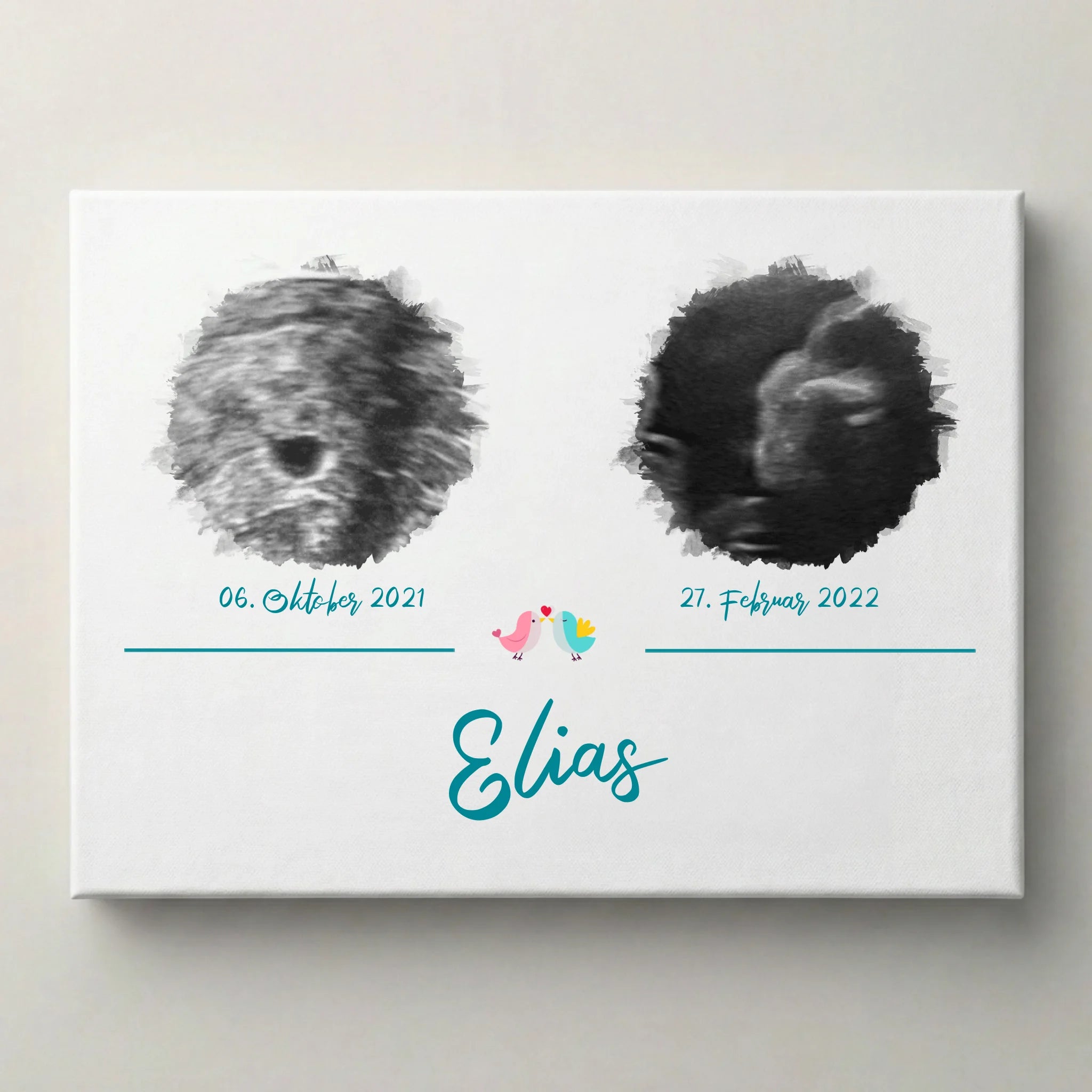 Ultraschallbild personalisiert zweifach für Junge oder Mädchen
