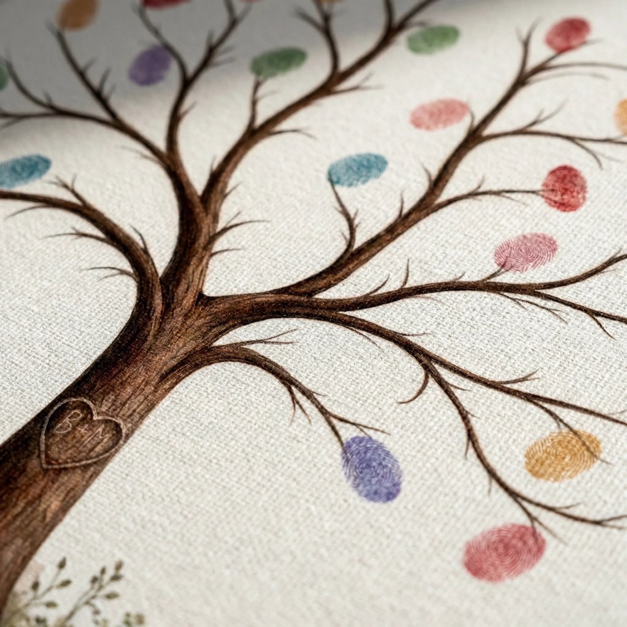 Fingerabdruck Baum Gästebuch zur Trauung von lovely Art, Leinwand, Personalisierte Gästebücher mit Fingerabdruck