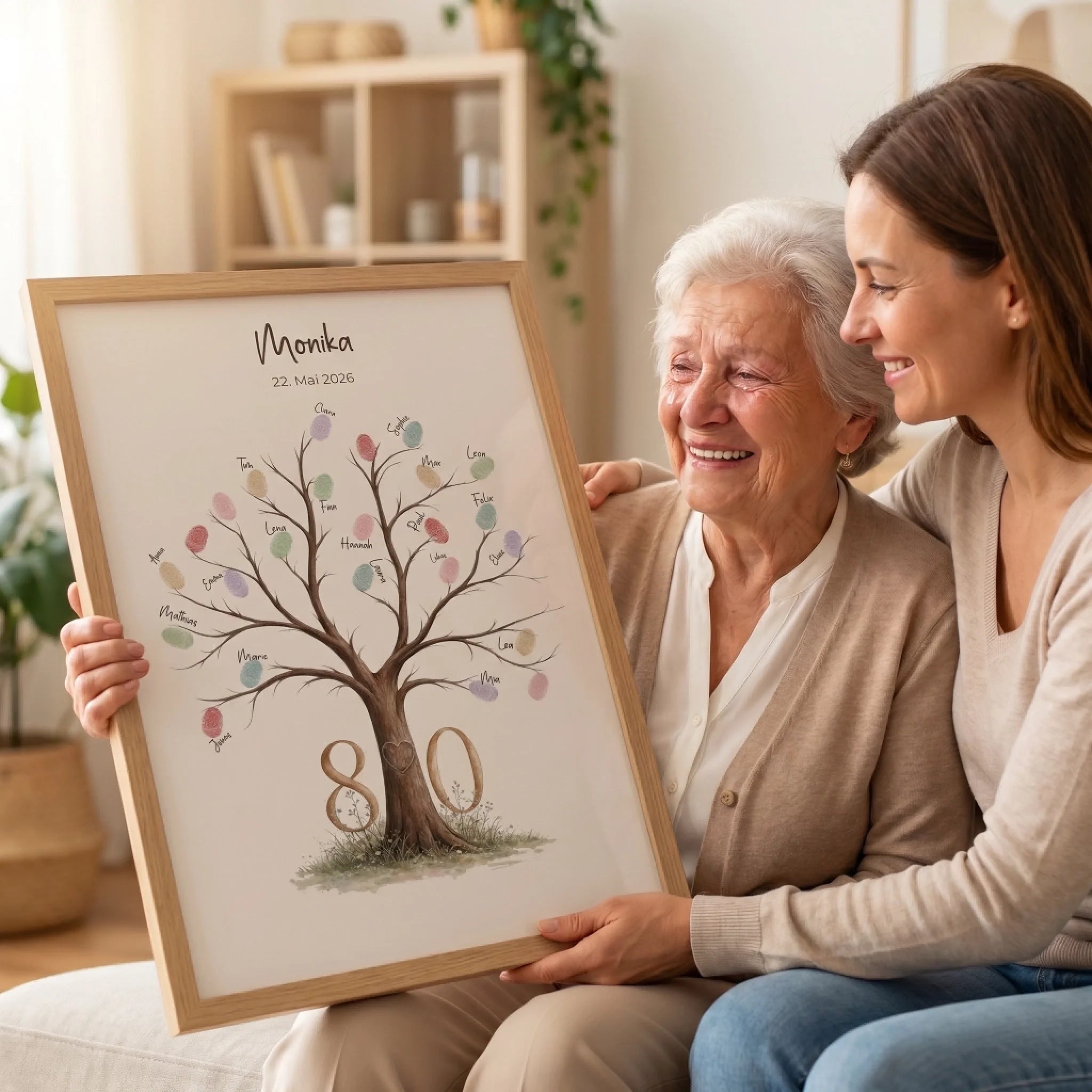 Personalisierte Gästebücher als Gästebuch Hochzeit auf Leinwand mit Baum für Fingerabdruck und Namenseinträge