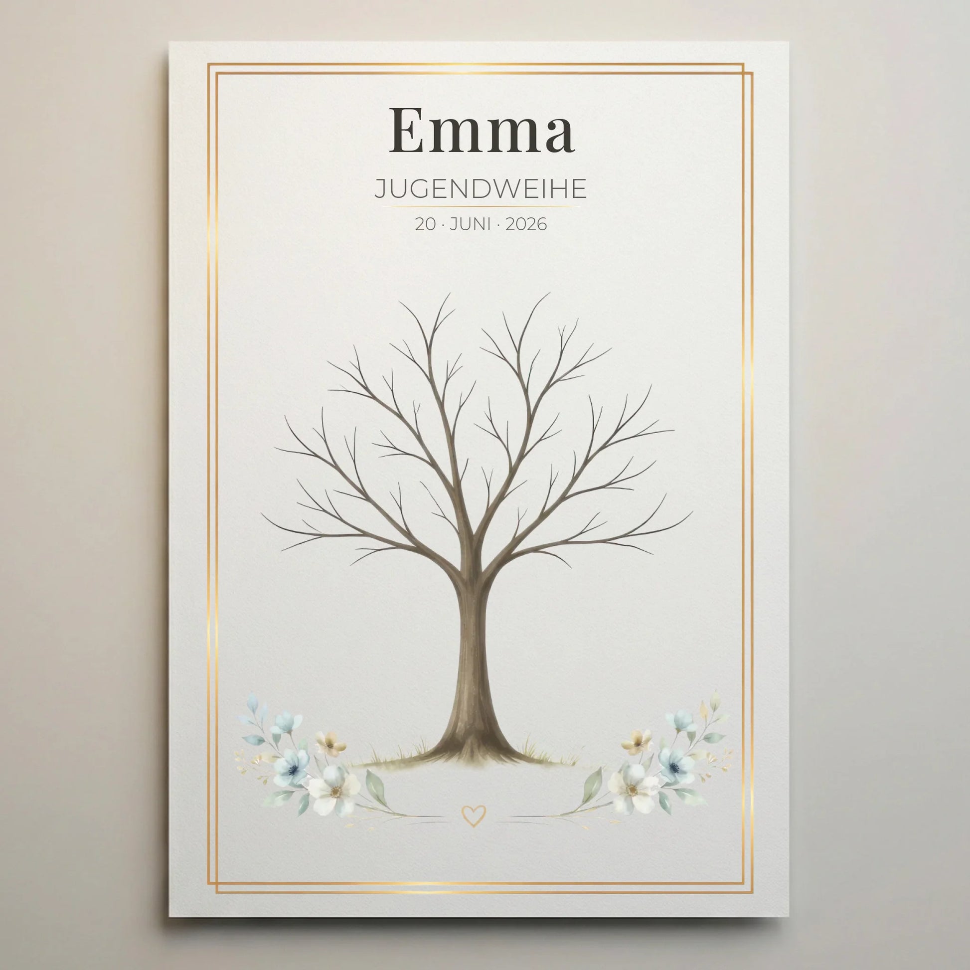Personalisierte Poster mit Namen und Datum, Gästebuch Hochzeit, Emmа, Jugendweihe und 20. Juni 2026