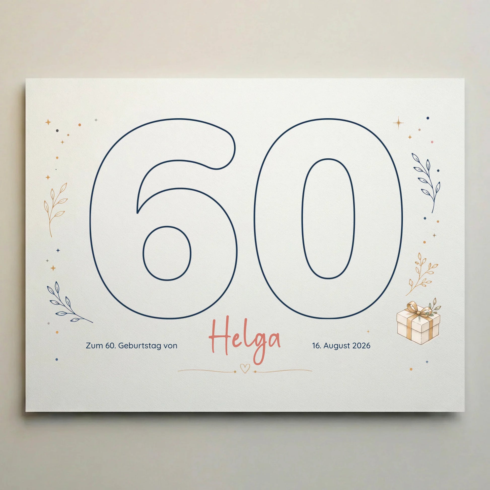 Personalisierte Gästebücher als Fingerabdruck Gästebuch Geburtstag auf Leinwand, mit Name und Datum