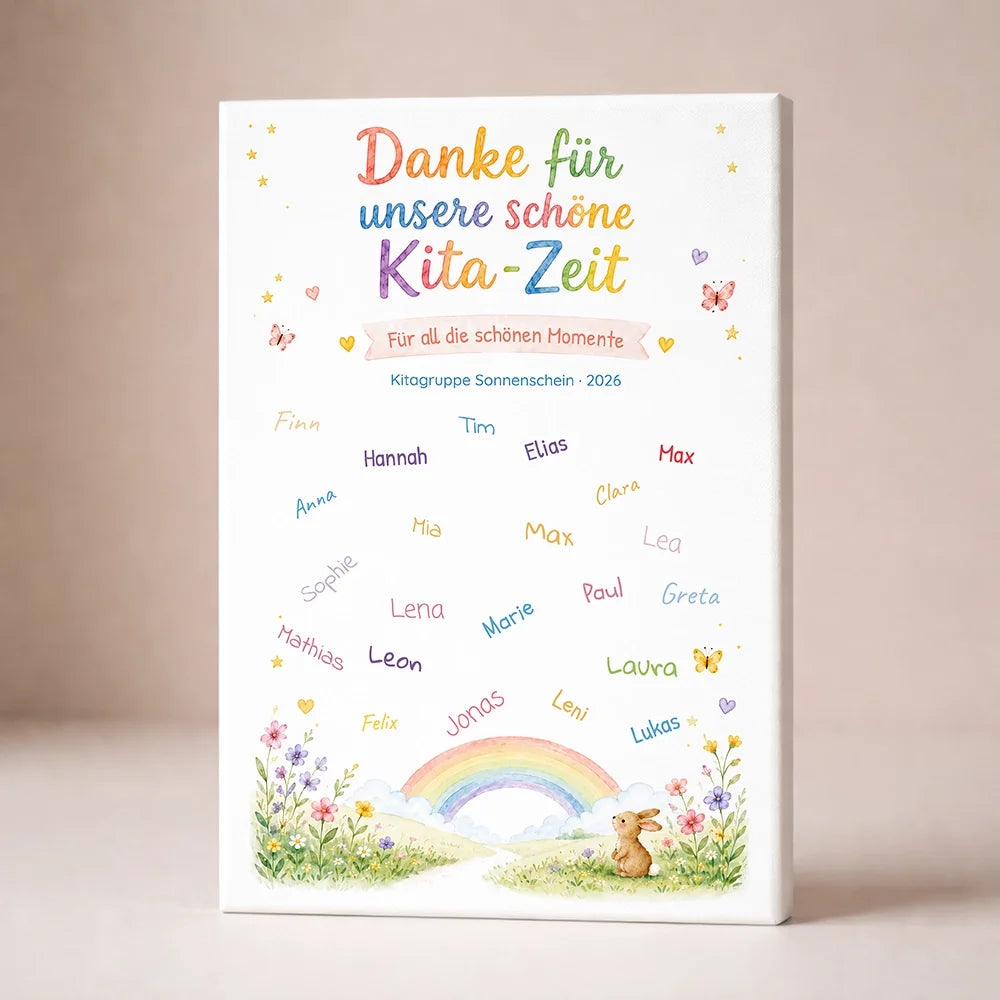 Personalisiertes Kita Abschiedsbild mit Kindernamen