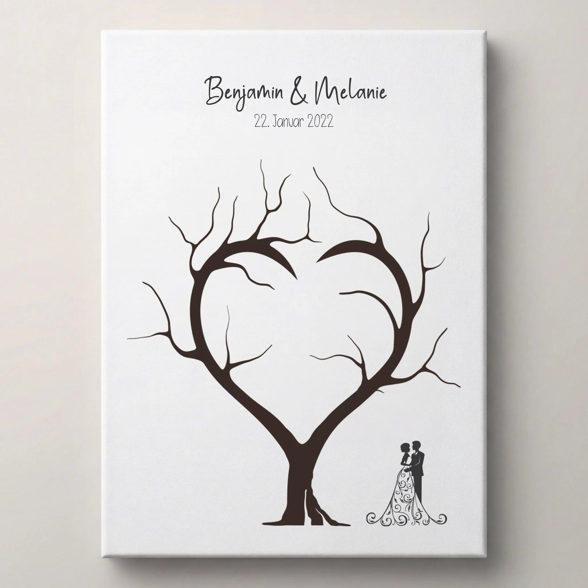 Fingerabdruck Herzbaum Hochzeit von lovely Art als Gästebuch Poster mit Namen und Datum, personalisierte Poster
