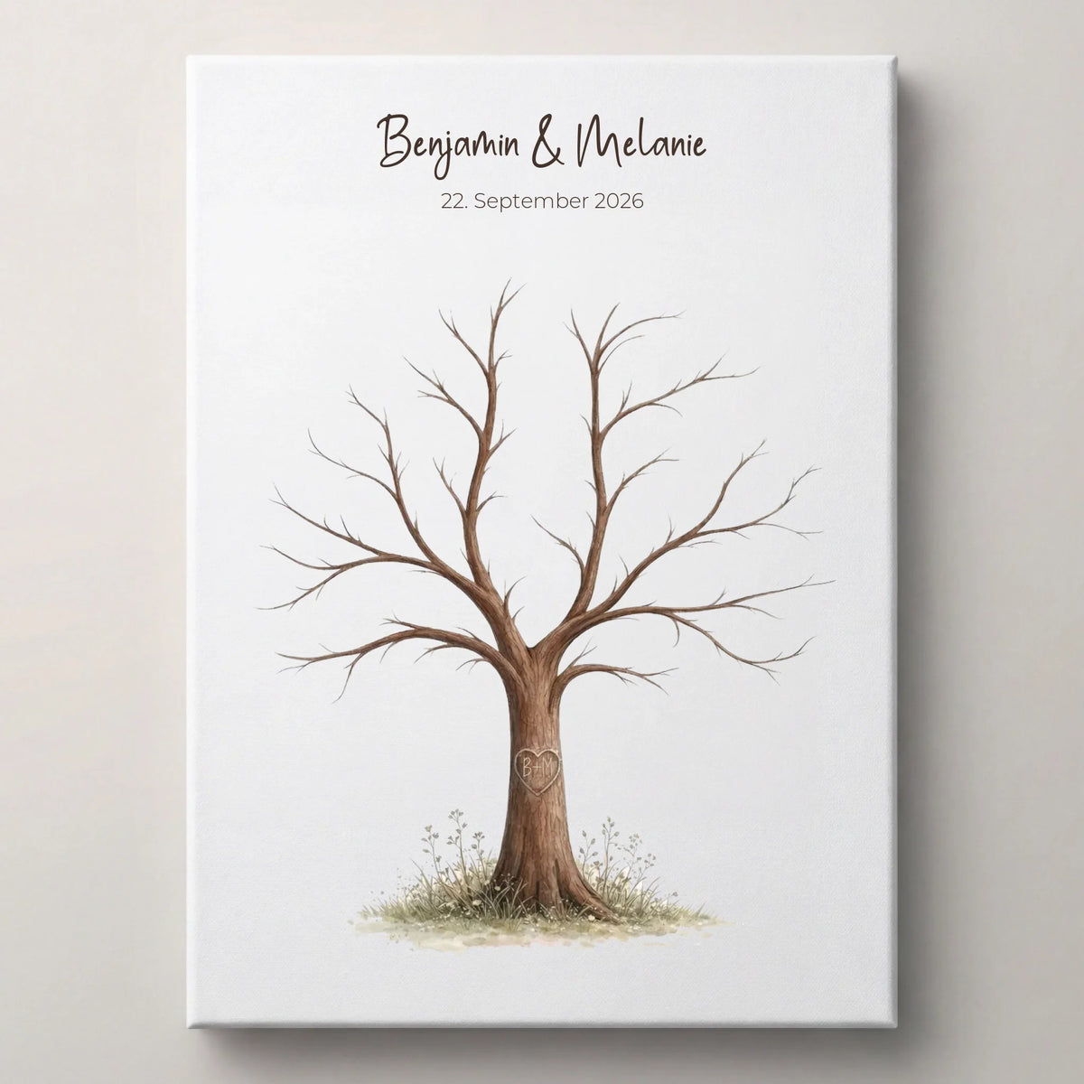 Personalisierte Poster als Gästebuch Hochzeit mit Namen Benjamin und Melanie sowie Datum 22. September 2026