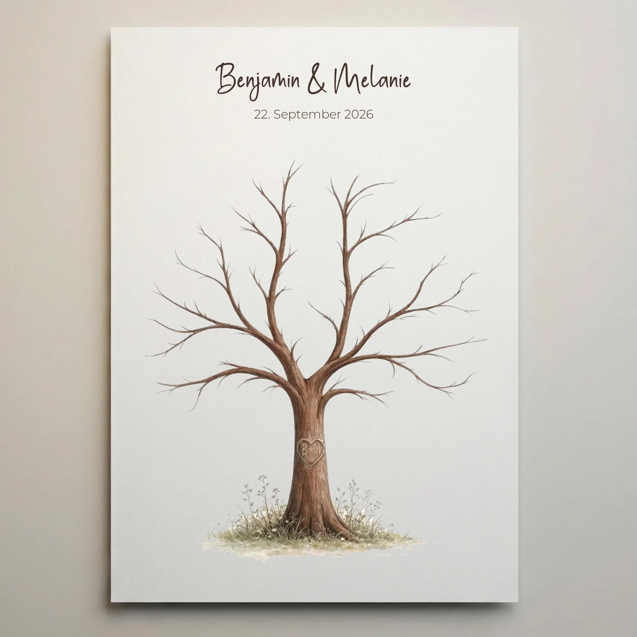 Fingerabdruck Baum Gästebuch zur Trauung von lovely Art in Leinwand mit Fingerabdruck Gästebuch