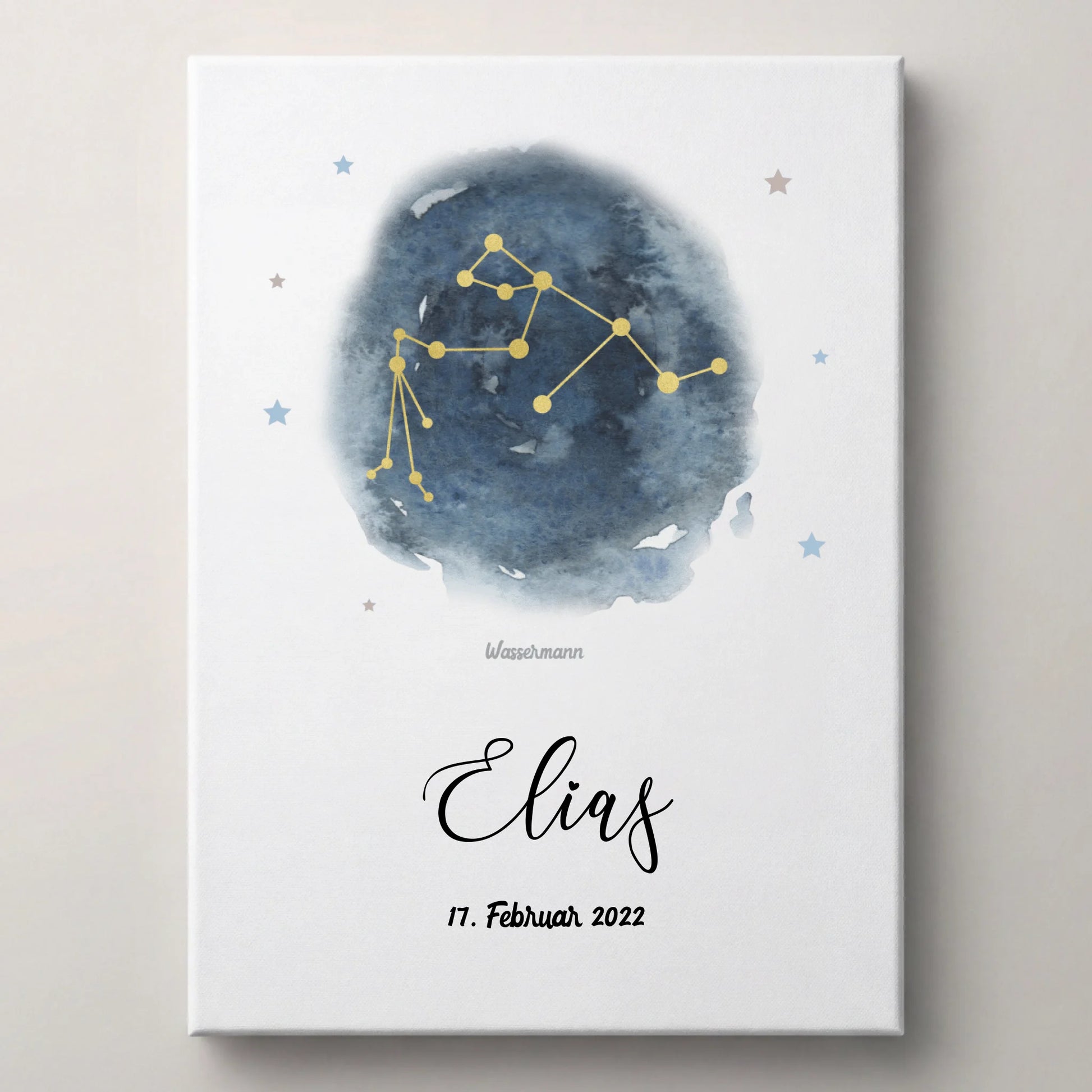 Personalisiertes Sternzeichen Bild zur Geburt von lovely Art, Sternbild Poster mit Name und Datum, Wasserzeichen