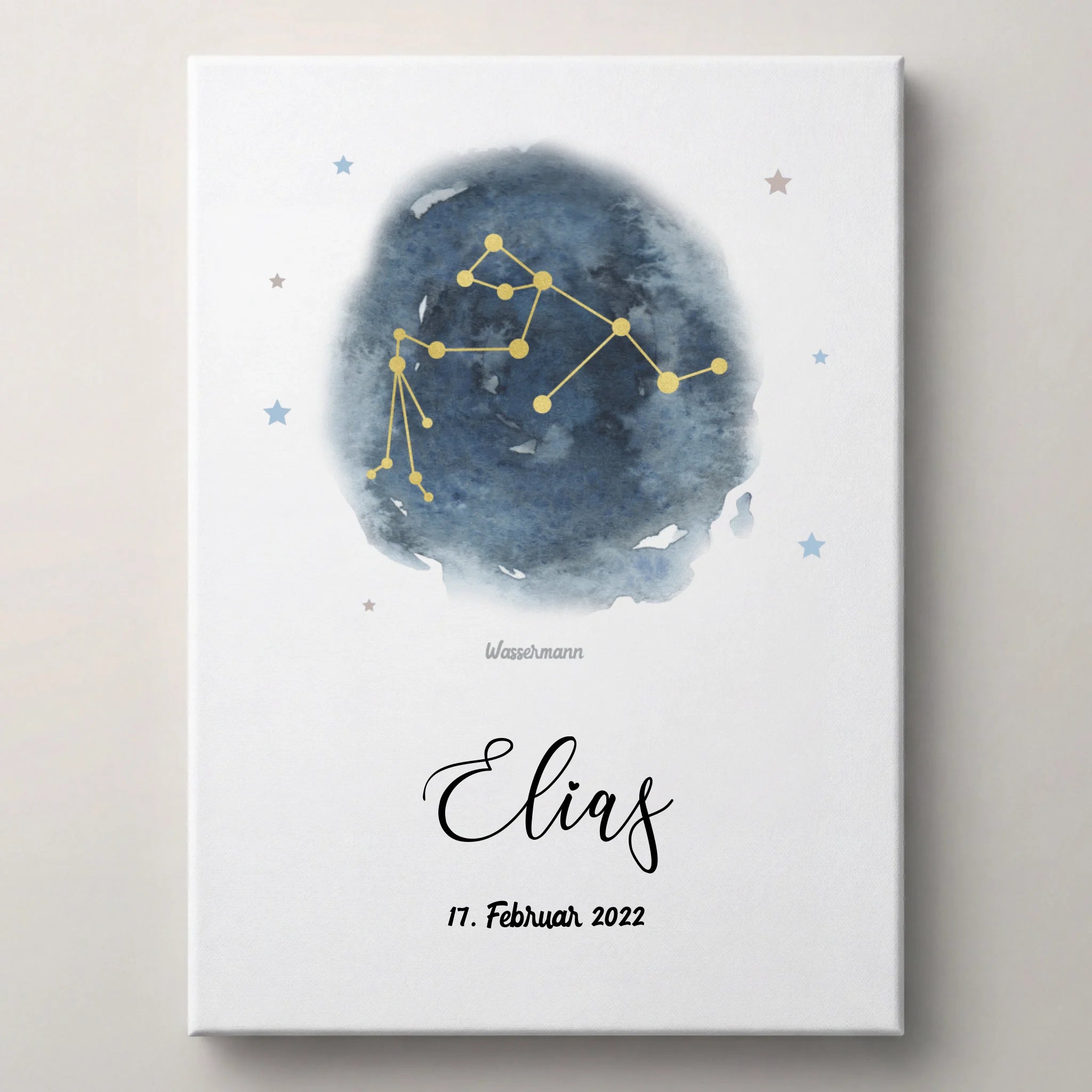 Personalisiertes Sternzeichen Bild zur Geburt von lovely Art, Sternbild Poster mit Name und Datum, Wasserzeichen