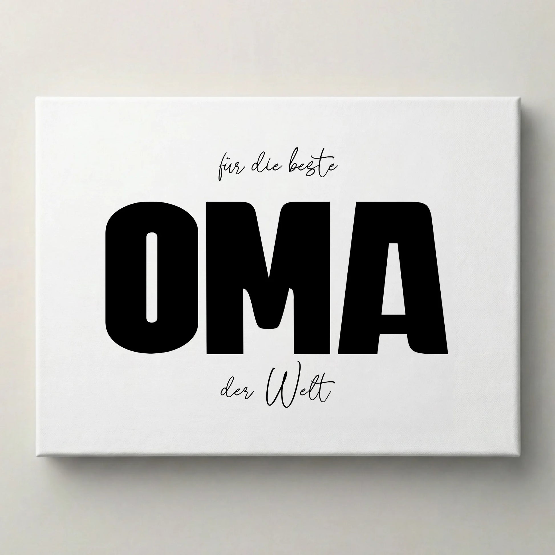 Fotogeschenk Oma personalisiert von lovely Art Wandbild Für die beste Oma der Welt auf weißer Leinwand