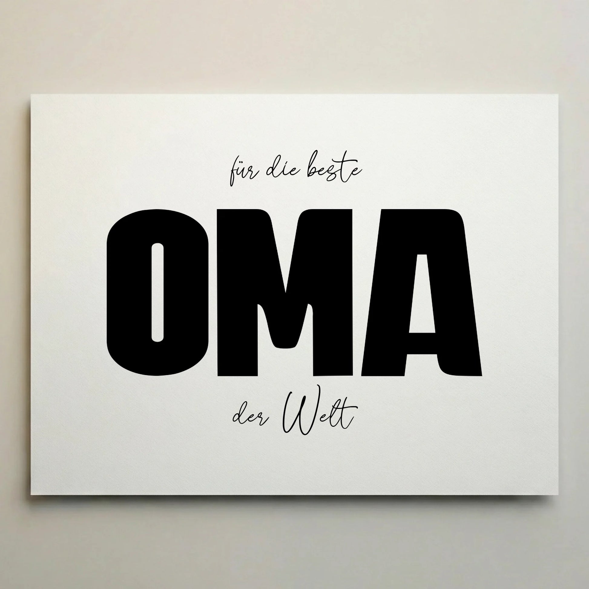 Fotogeschenk Oma personalisiert von lovely Art Wandbild Poster ohne Rahmen in Weiß mit schwarzer Schrift