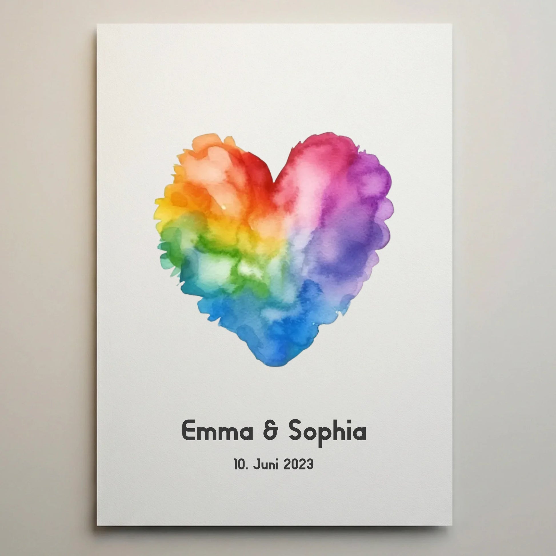 Fingerabdruck Gästebuch zur LGBTQ Hochzeit von lovely Art mit Personalisierte Gästebücher und Herz-Motiv