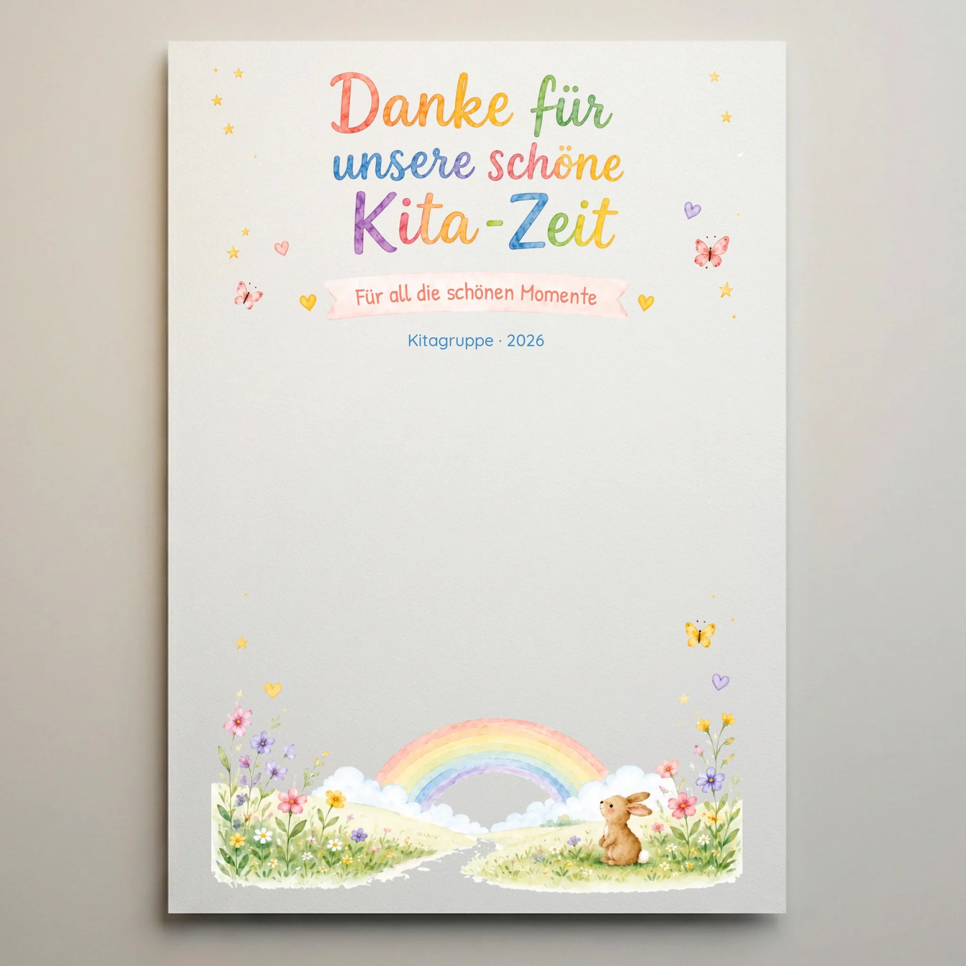 Personalisierte Poster mit Namen und Datum, Dank für unsere schöne Kita Zeit, Kitagruppe 2026