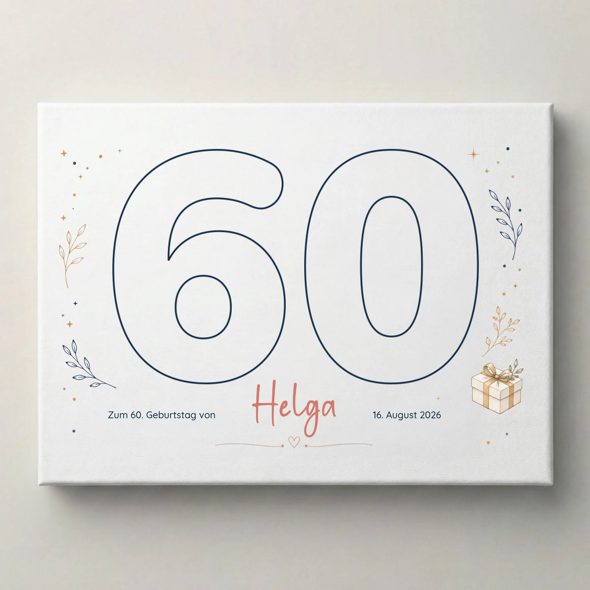 Personalisierte Poster mit Namen Helga, Datum 16. August 2026 und Text Zum 60. Geburtstag von